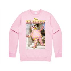 mr blobby homage jumper sweater sweatshirt funny uk tribute gift tv fan 90's legend noel
