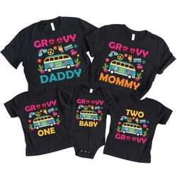 groovy hippie family shirts, birthday/ baby shower, groovy daddy, groovy mama, groovy baby, matching retro family shirt
