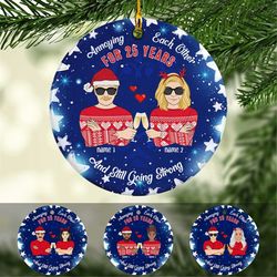 annoying each other for years - couple married christmas ornament, anniversary ornament xmas 2021 decor, gift for husban