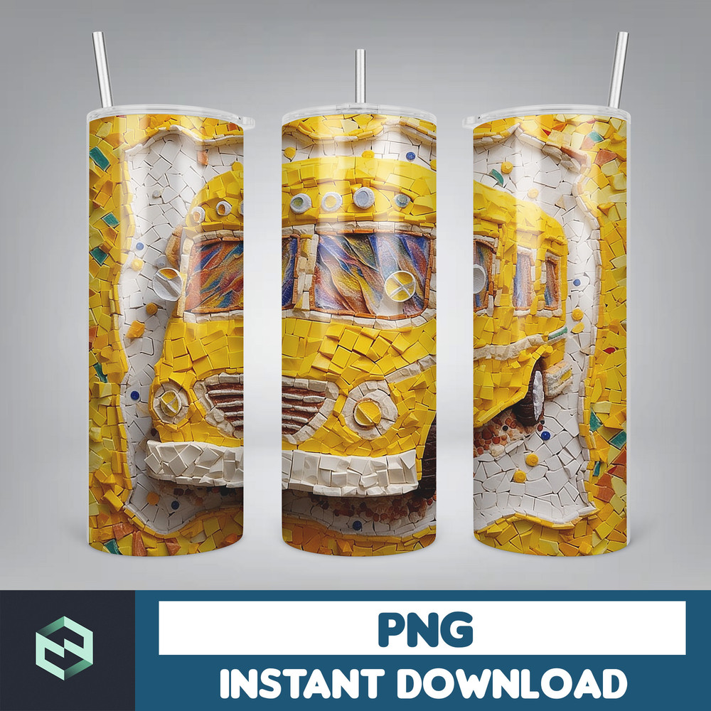 Back to School Png, New 3D Style School Kids 20 oz Skinny Tumbler Design, Digital Download (29).jpg