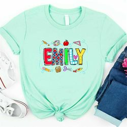 kids back to school shirt, first day of school shirt, personalized kids name shirt, school kids shirt, custom alphabet s