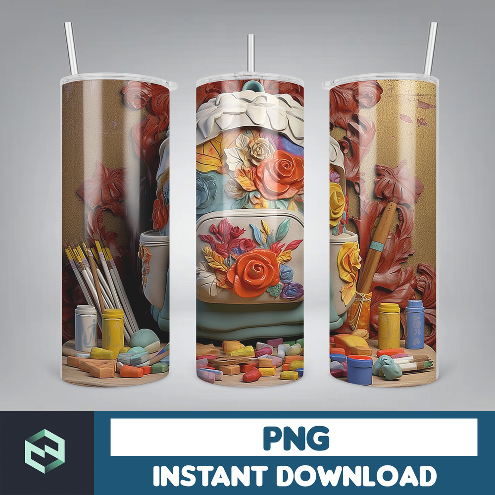 Back to School Png, New 3D Style School Kids 20 oz Skinny Tumbler Design, Digital Download (37).jpg