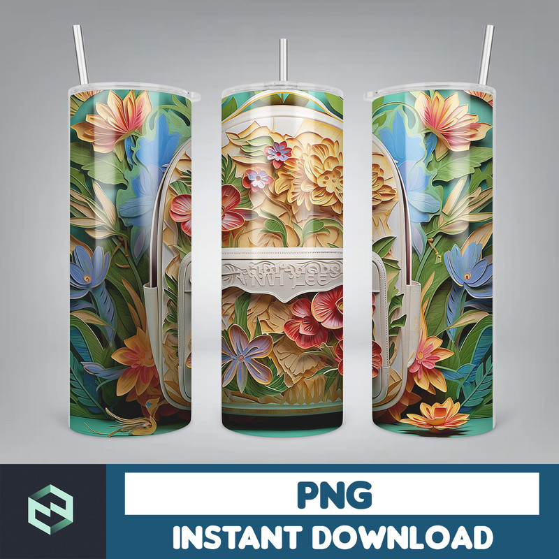 Back to School Png, New 3D Style School Kids 20 oz Skinny Tumbler Design, Digital Download (42).jpg