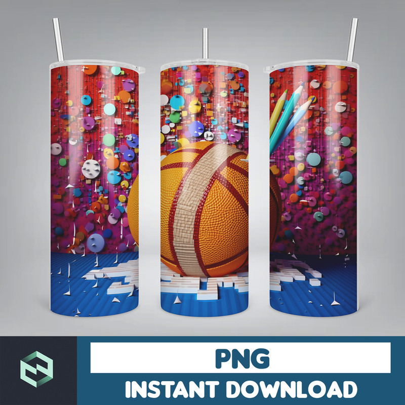 Back to School Png, New 3D Style School Kids 20 oz Skinny Tumbler Design, Digital Download (47).jpg