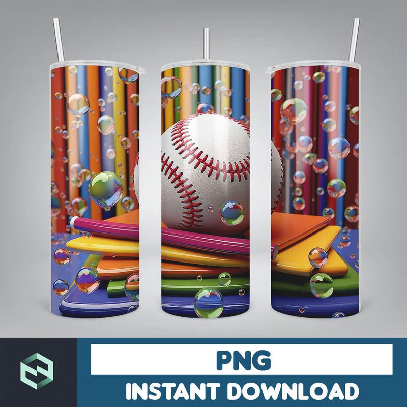 Back to School Png, New 3D Style School Kids 20 oz Skinny Tumbler Design, Digital Download (50).jpg