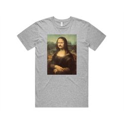 ron swanson mona lisa t-shirt tee top funny shirt gift parks and rec