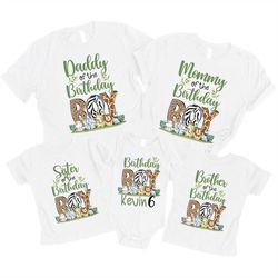 custom jungle birthday shirt, matching family safari shirt, zoo birthday shirt, personalized birthday boy shirt