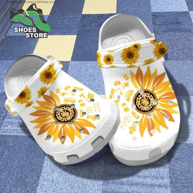 Firefighter Sunflowers Firefighter Lovers Gift Father Gift Mom Gift Crocs Shoes.jpg