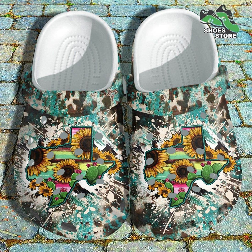 Flower Leopard Vibes Crocs Shoes, Sunflower Garden Tie Dye Crocs Shoes Christmas.jpg