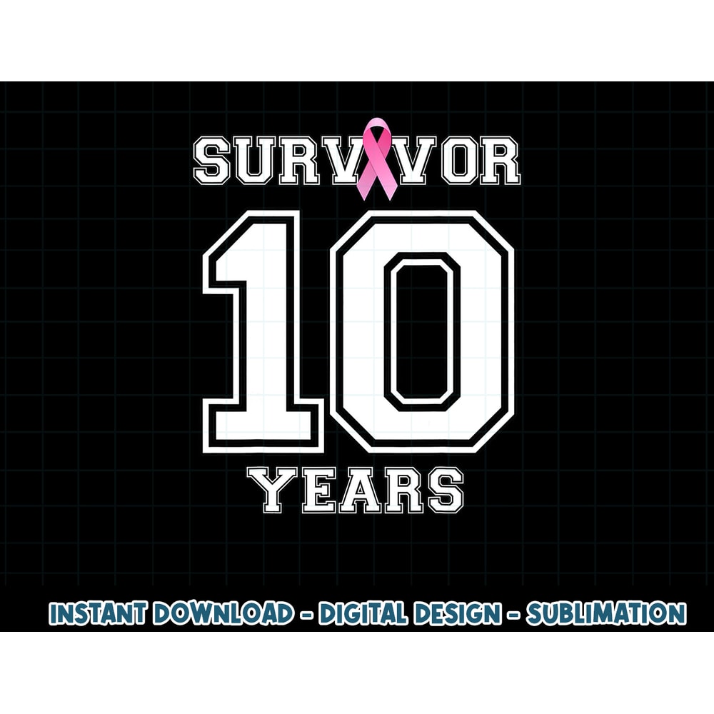 10 Years Breast Cancer Survivor Gifts For Women Pink Ribbon T-Shirt copy.jpg