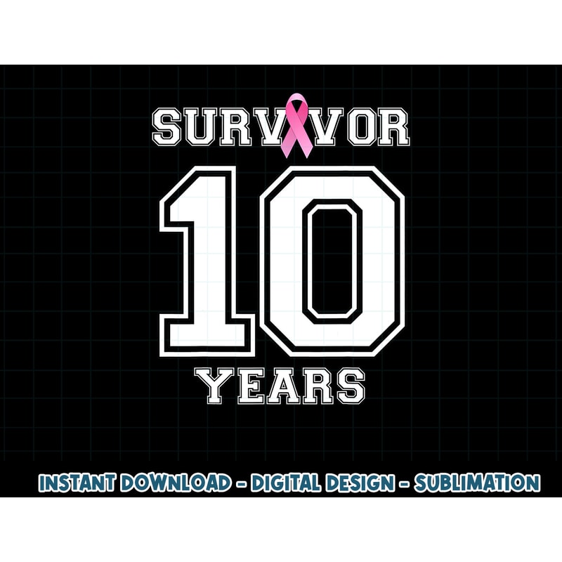 10 Years Breast Cancer Survivor Gifts For Women Pink Ribbon T-Shirt copy.jpg