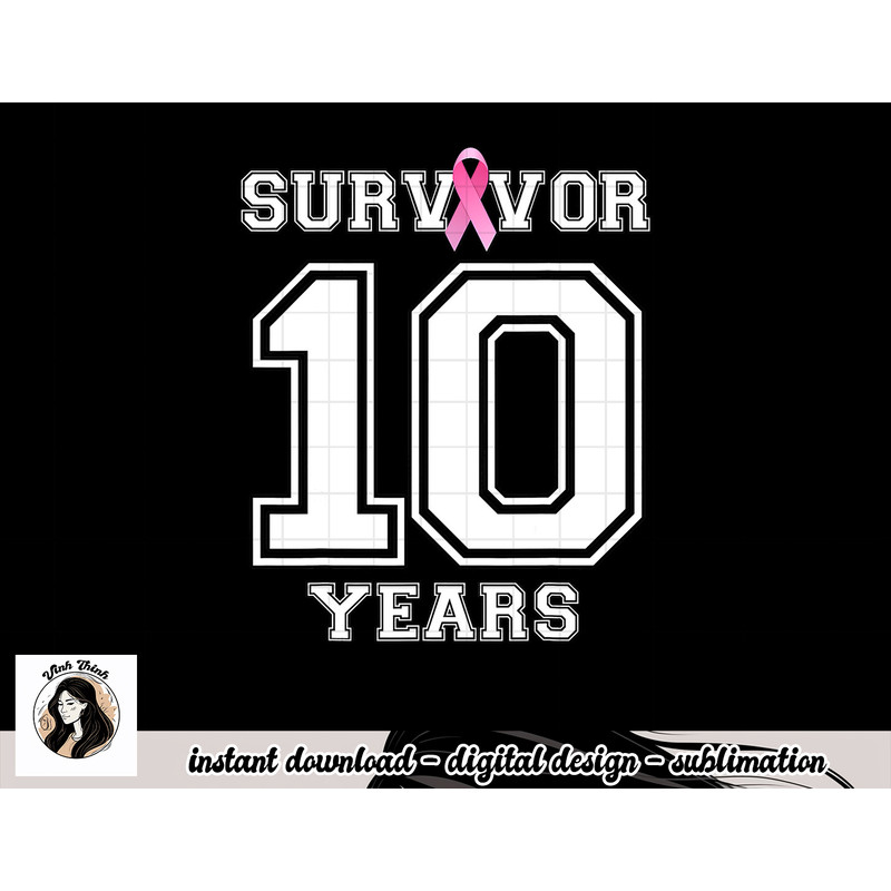 10 Years Breast Cancer Survivor Gifts For Women Pink Ribbon T-Shirt copy.jpg