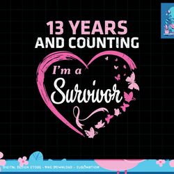 13 years and counting i'm a breast cancer survivor fight win t-shirt copy