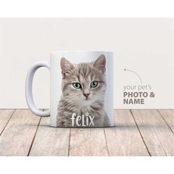 custom pet coffee mug - cat photo mug - cat lover coffee mug - pet coffee mug - photo mug - cat coffee mug - custom cat
