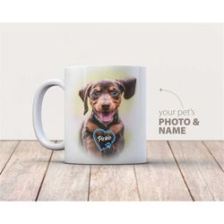 custom pet coffee mug, pet memorial gift, custom dog photo mug, personalize pet gift, pet loss gift