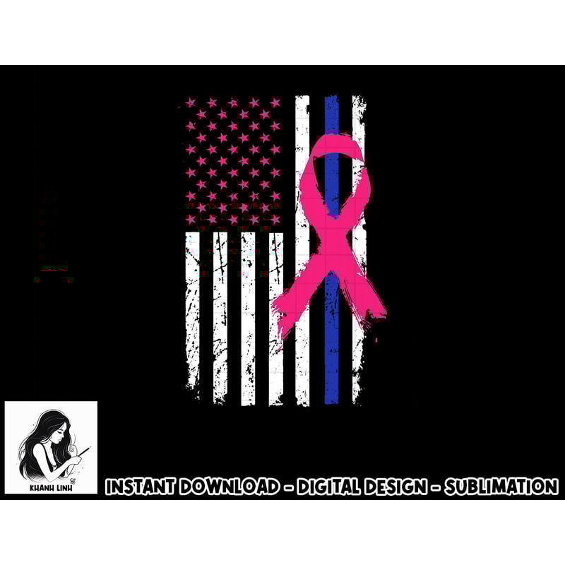 American Police Flag Cool Breast Cancer Awareness Gift T-Shirt copy.jpg