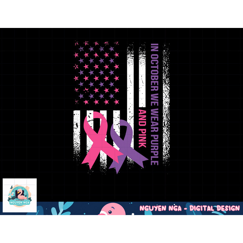American Flag Breast Cancer and Domestic Violence Awareness T-Shirt copy.jpg