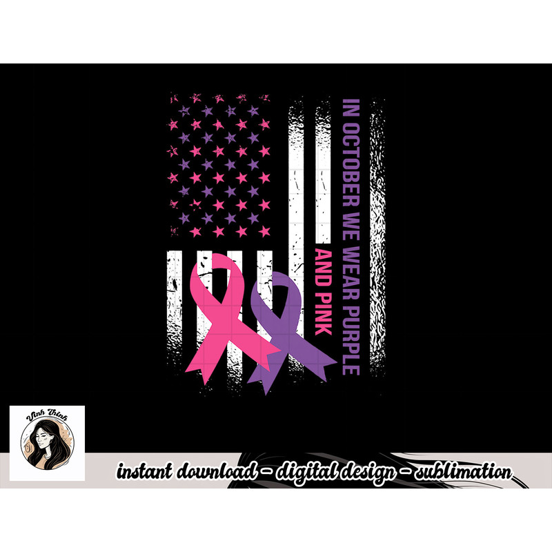 American Flag Breast Cancer and Domestic Violence Awareness T-Shirt copy.jpg