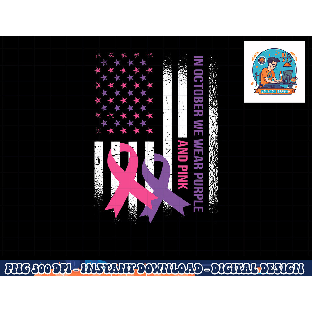 American Flag Breast Cancer and Domestic Violence Awareness T-Shirt copy.jpg