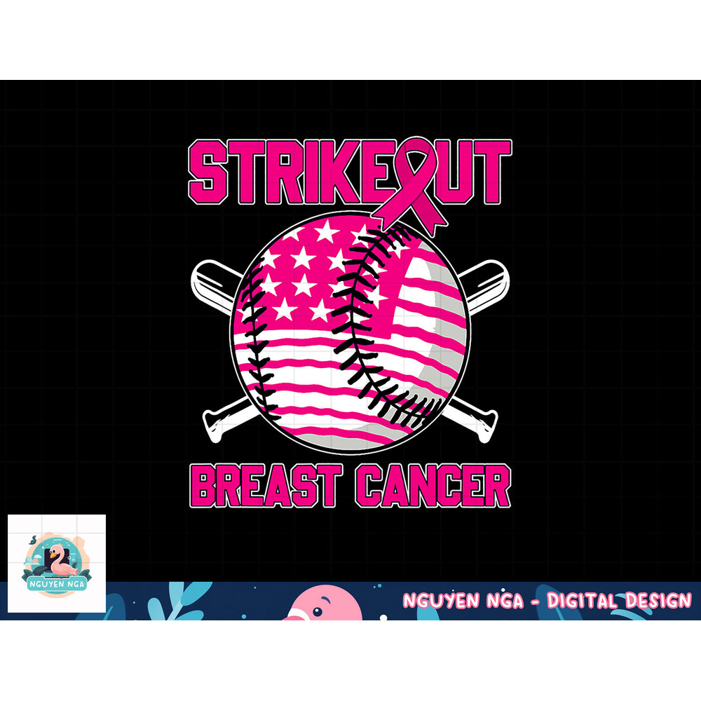 American Flag Strikeout Breast Cancer Baseball T-Shirt copy.jpg
