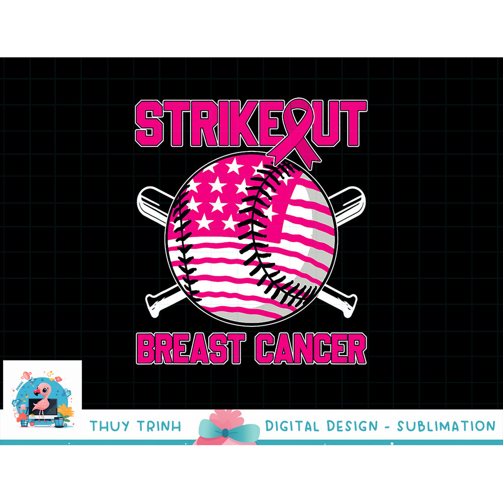 American Flag Strikeout Breast Cancer Baseball T-Shirt copy.jpg