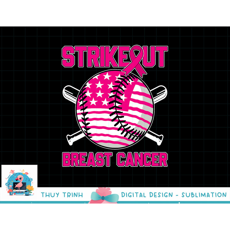 American Flag Strikeout Breast Cancer Baseball T-Shirt copy.jpg