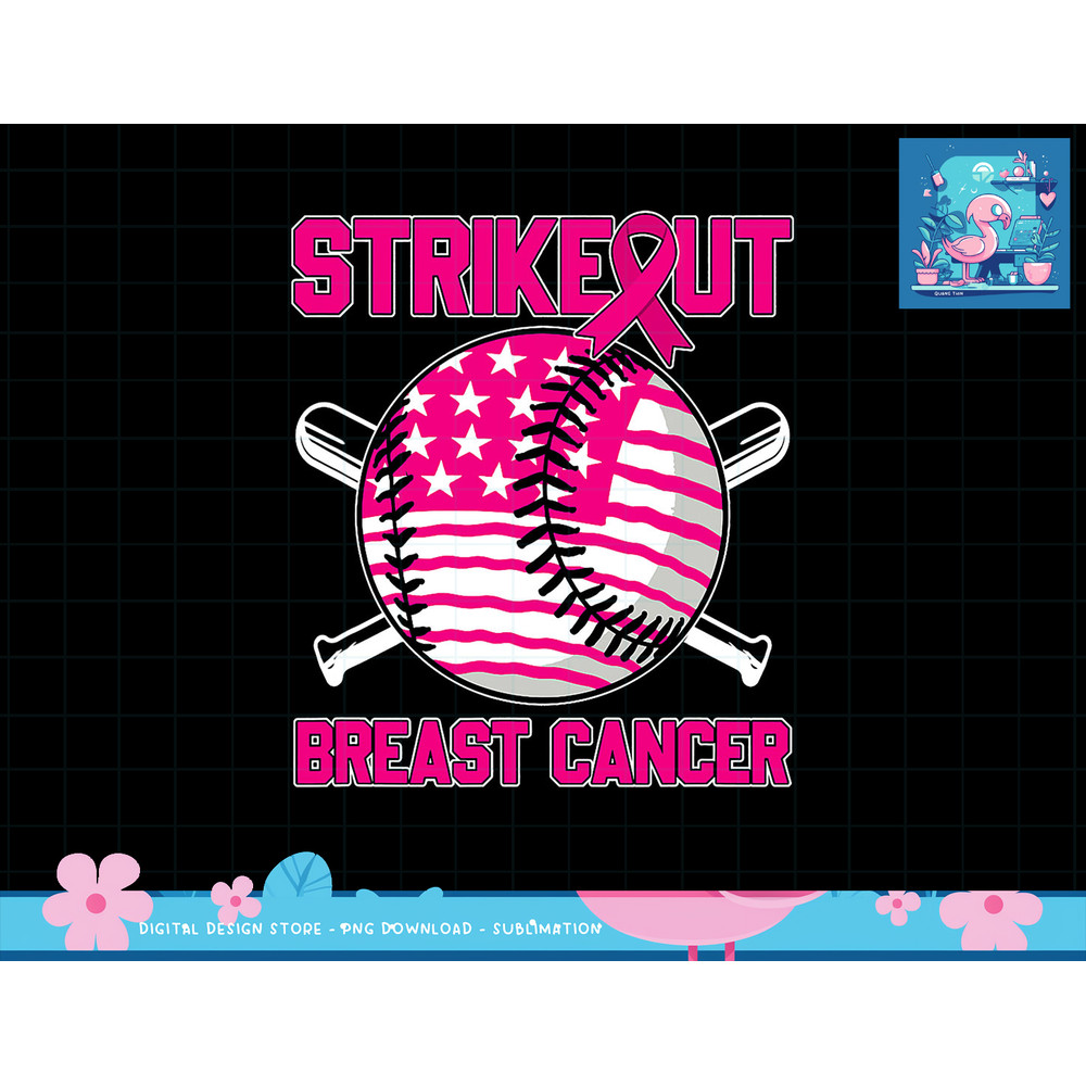 American Flag Strikeout Breast Cancer Baseball T-Shirt copy.jpg