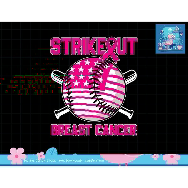 American Flag Strikeout Breast Cancer Baseball T-Shirt copy.jpg