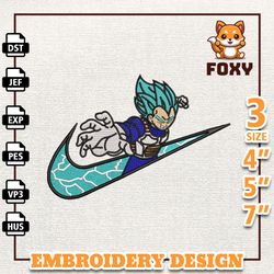 nike vegeta anime design, anime embroidery design, anime machine embroidery design, gift for anime fan, instant download