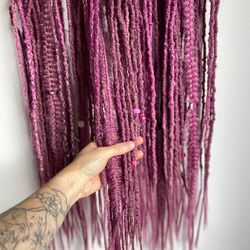 pink synthetic crochet se de dreadlocks faux dreads fake dreadlocks extensions