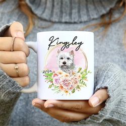 White Terrier dog mug, Pet Photo Mug, dog name Coffee Mug , Personalized Gift, Dog Owners gifts, Dog Mom Mug Gift, Dog D