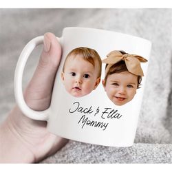Two baby face mug, Custom photo mug, custom baby mug, Mothers day custom mug, Personalized photo gift, Custom Baby face