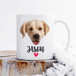 Custom dog mug, dog coffee mug, dog face mug, dog photo and text mug, dog mama mug, gift for dog owner, dog lover gift,
