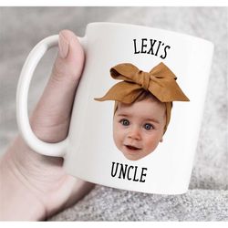 Custom photo and text mug, Personalized photo mug, face mug, custom photo mug, custom birthday gift, Gift From Uncle, cu