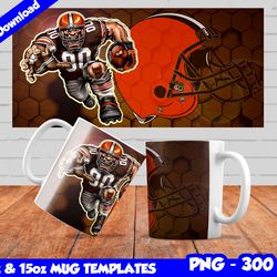 Browns Mug Design Png, Sublimate Mug Template, Browns Mug Wrap, Sublimate Football Design PNG, Instant Download