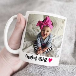 Personalized photo mug, custom birthday gift, cute custom mug, custom mug with photo and text, customize photo mug, cust