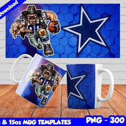 Cowboys Mug Design Png, Sublimate Mug Templates, Cowboys Mug Wrap, Sublimate Football Design PNG, Instant Download