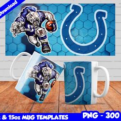 Colts Mug Design Png, Sublimate Mug Templates, Colts Mug Wrap, Sublimate Football Design PNG, Instant Download