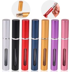 7-pack portable mini refillable perfume atomizer bottles - 10ml travel-sized scent & aftershave spray containers