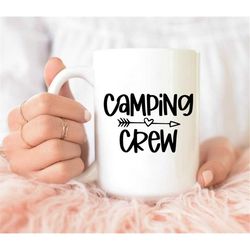 camping crew mug,  camp mug, happy campers mug, camping coffee mug, gift for him, group gift, camping mug, camping crew