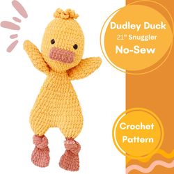 No-Sew Dudley Duck Snuggler Crochet PATTERN || Duck Amigurumi Snuggler Pattern || Lovey Duck Crochet Pattern