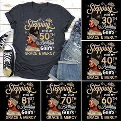 custom 50th birthday shirt for women, melanin queen 50 years old birthday shirt, personalized birthday gift, black woman