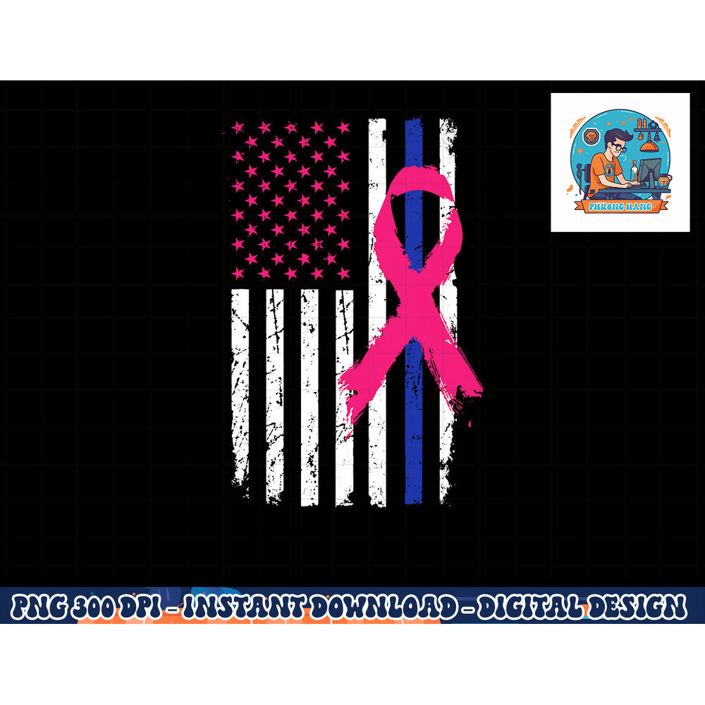 American Police Flag Cool Breast Cancer Awareness Gift T-Shirt copy.jpg