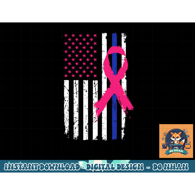 American Police Flag Cool Breast Cancer Awareness Gift T-Shirt copy.jpg