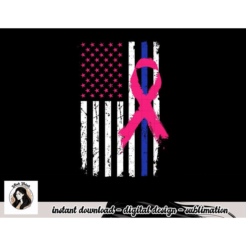 American Police Flag Cool Breast Cancer Awareness Gift T-Shirt copy.jpg