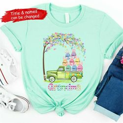personalized nana gnomes easter t-shirt, custom nana mom shirt,, grandma with grandkids name shirt la5