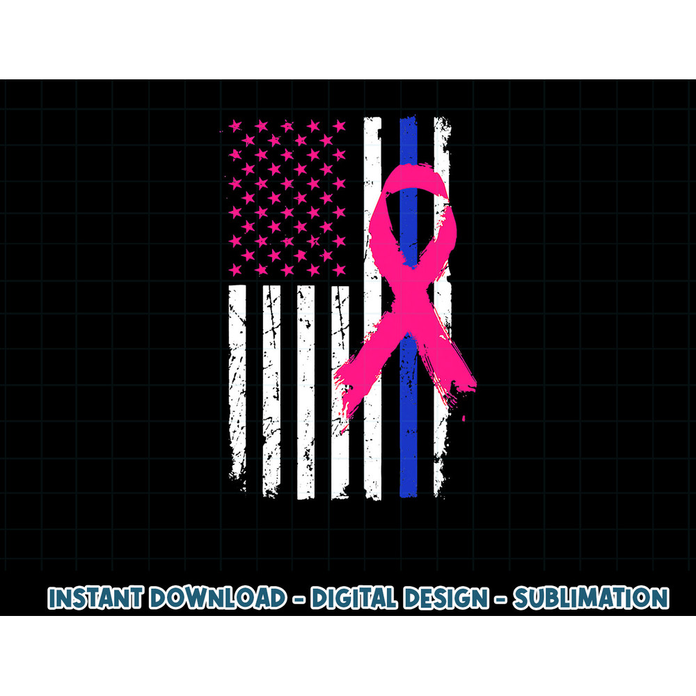 American Police Flag Cool Breast Cancer Awareness Gifts T-Shirt copy.jpg