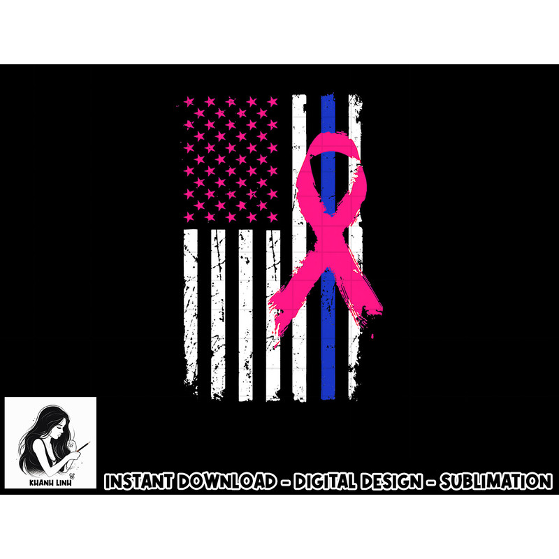 American Police Flag Cool Breast Cancer Awareness Gifts T-Shirt copy.jpg