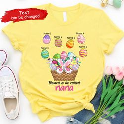 personalized grandma's bunny easter t-shirt, custom easter shirt, mom nana easter's day shirt, custom kids name shirt, e