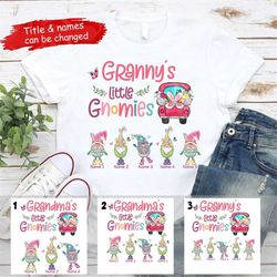personalized nana gnomes easter t-shirt, custom nana mom shirt,, grandma with grandkids name shirt lw9
